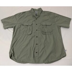 Woolrich Vented Fishing Shirt Men's Sz XL Discovery Channel Quest‎ Short Sleeve